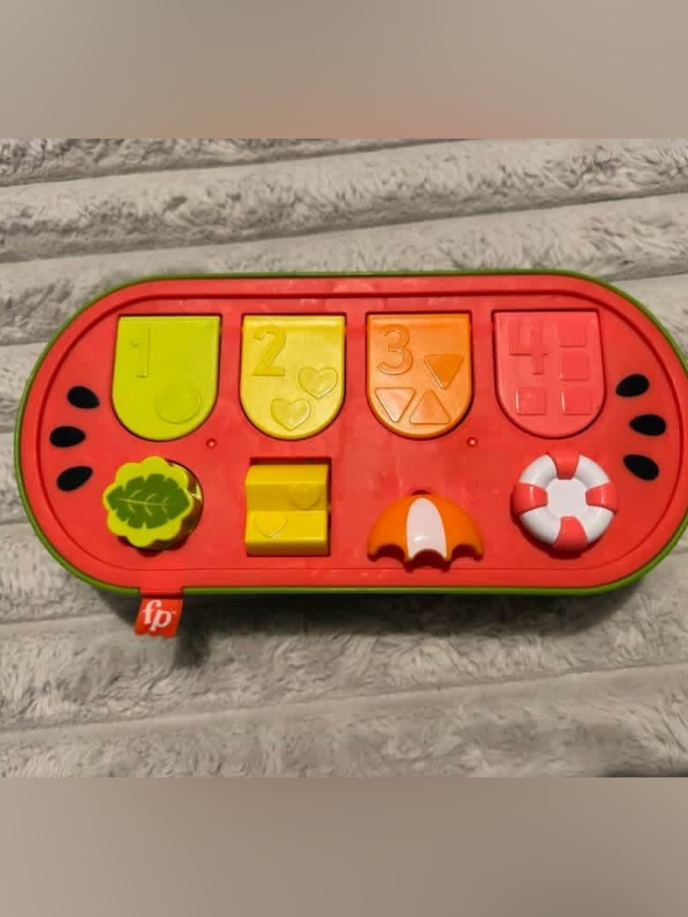 Fisher-Price Red, Green, Yellow and Orange Number & Shape Activity Panel